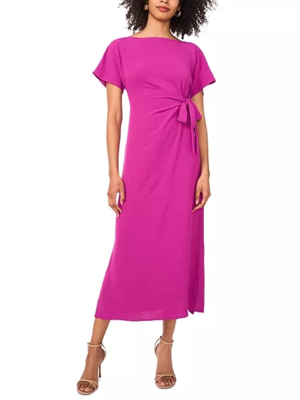 Vince Camuto Magenta Tie-Waist Maxi Dress